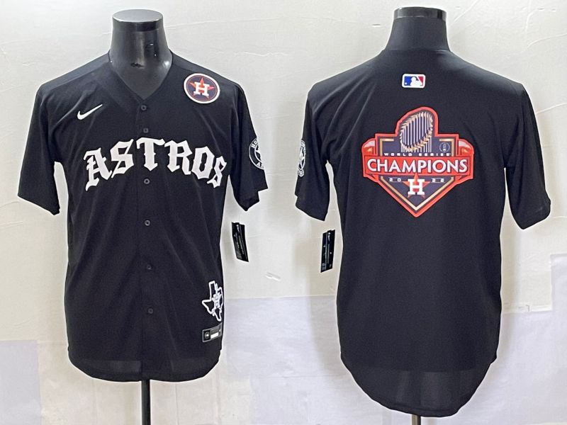 Men 2025 Houston Astros Blank Black Seven generations Joint Name Nike MLB Jersey style 26->houston astros->MLB Jersey